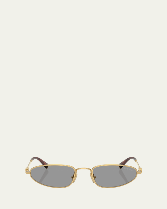Logo Metal Oval Sunglasses
